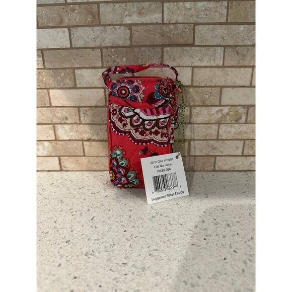 Vera Bradley Call Me Coral‎ Wristlet Wallet Cell Phone NWT - Picture 1 of 2